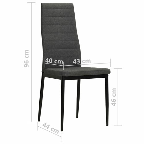 Eetkamerstoelen 2 st stof donkergrijs 8718475613466 8