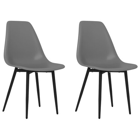 Eetkamerstoelen 2 st PP grijs 8720286645093 2