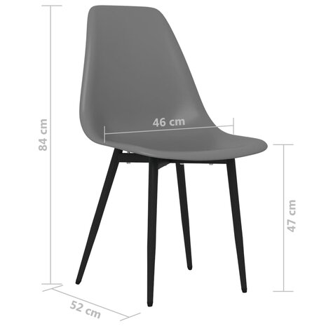 Eetkamerstoelen 2 st PP grijs 8720286645093 6