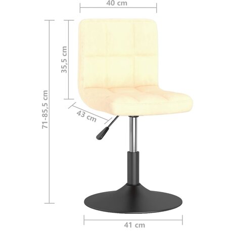 Eetkamerstoelen draaibaar 2 st fluweel crèmekleurig 8720286526422 9