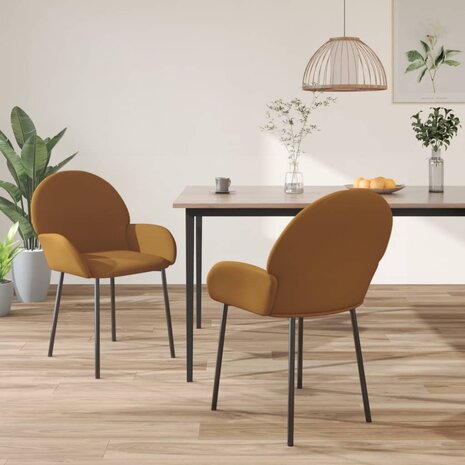 Eetkamerstoelen 2 st fluweel bruin 8720287108795 1