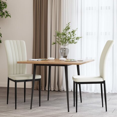 Eetkamerstoelen 2 st fluweel crèmekleurig 8720286212097 1