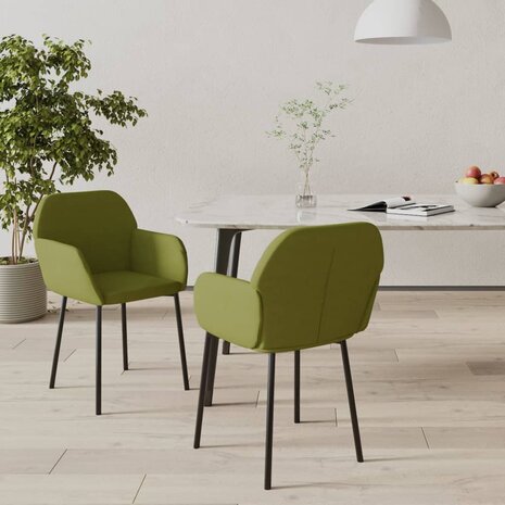 Eetkamerstoelen 2 st fluweel lichtgroen 8720287108122 1