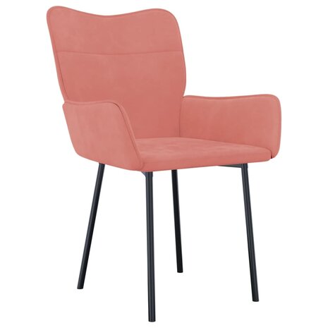 Eetkamerstoelen 2 st fluweel roze 8720287109327 3