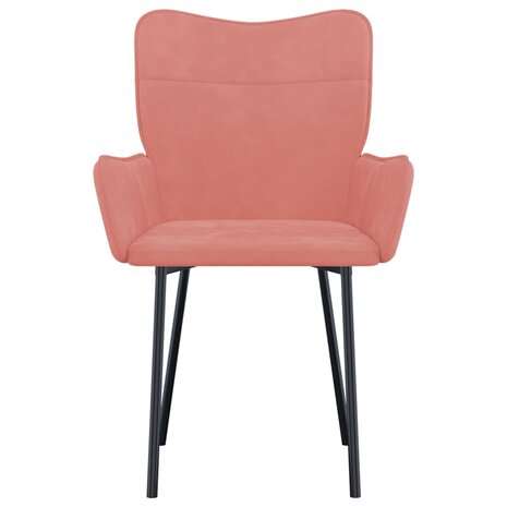 Eetkamerstoelen 2 st fluweel roze 8720287109327 4