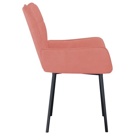 Eetkamerstoelen 2 st fluweel roze 8720287109327 5