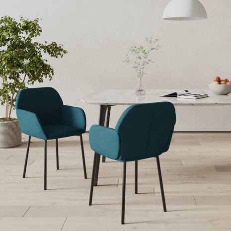 Eetkamerstoelen 2 st fluweel blauw 8720287108085 1