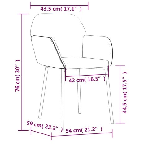 Eetkamerstoelen 2 st fluweel blauw 8720287108085 8