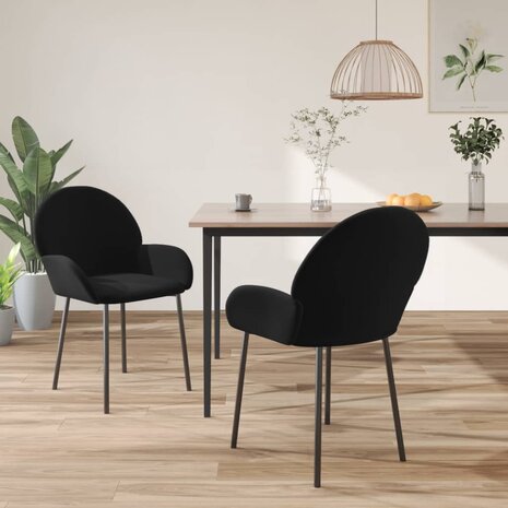 Eetkamerstoelen 2 st fluweel zwart 8720287108771 1