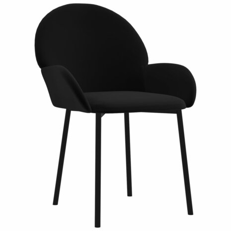 Eetkamerstoelen 2 st fluweel zwart 8720287108771 3