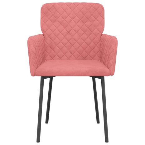 Eetkamerstoelen 2 st fluweel roze 8720287108917 4