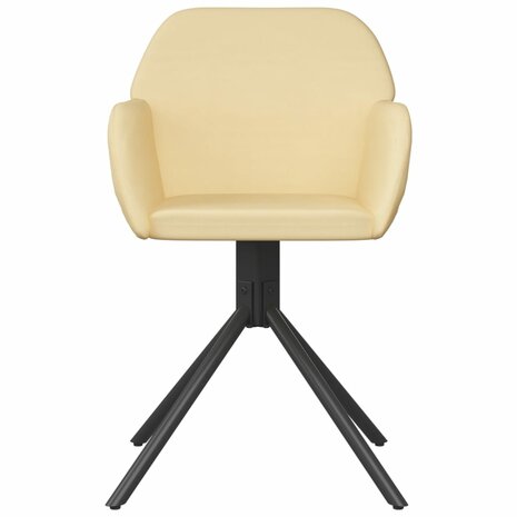 Eetkamerstoelen draaibaar 2 st fluweel crèmekleurig 8720287108573 4