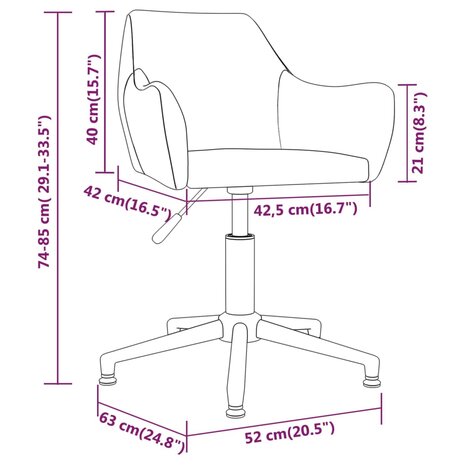 Eetkamerstoelen draaibaar 2 st fluweel donkergrijs 8720286388365 10