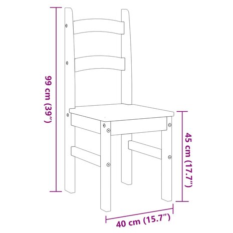 Eetkamerstoelen 2 st 40x46x99 cm massief grenenhout wit 8721012853096 9