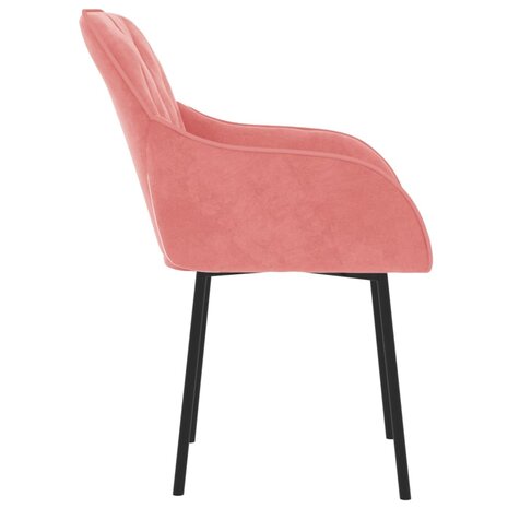 Eetkamerstoelen 2 st fluweel roze 8720287109570 5