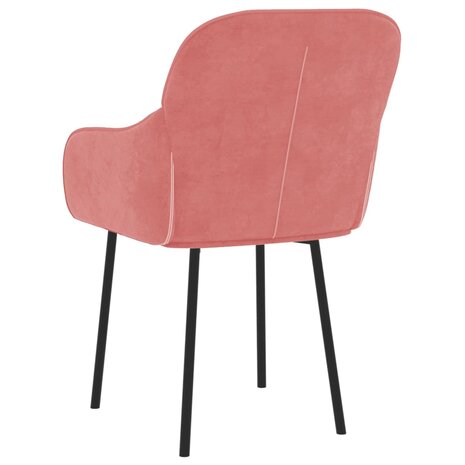 Eetkamerstoelen 2 st fluweel roze 8720287109570 6