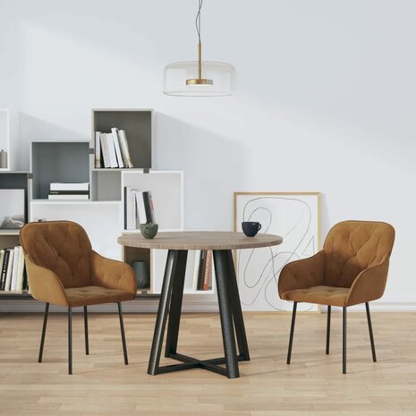 Eetkamerstoelen 2 st fluweel bruin 8720287109617 1