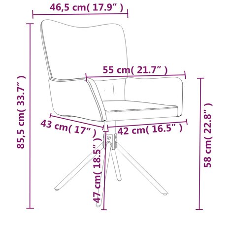 Eetkamerstoelen draaibaar 2 st fluweel roze 8720287109211 10