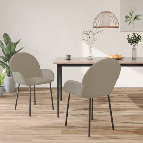 Eetkamerstoelen 2 st fluweel lichtgrijs 8720287108719 1