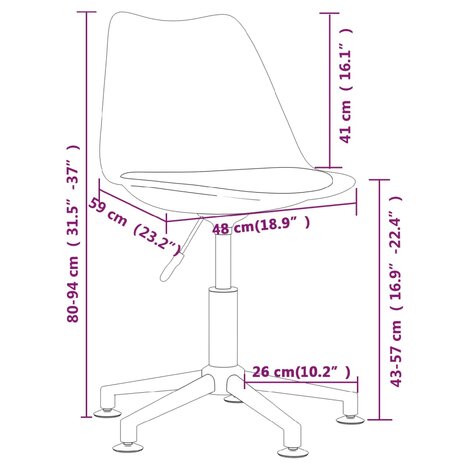 Eetkamerstoelen draaibaar 2 st stof lichtgrijs 8720286676943 10