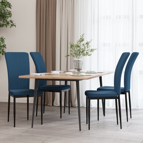 Eetkamerstoelen 4 st fluweel blauw 8720286212103 1