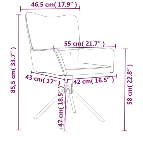 Eetkamerstoelen draaibaar 2 st fluweel donkergroen 8720287109198 10