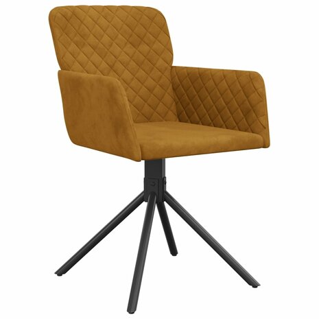 Eetkamerstoelen draaibaar 2 st fluweel bruin 8720287109068 3