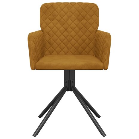 Eetkamerstoelen draaibaar 2 st fluweel bruin 8720287109068 4