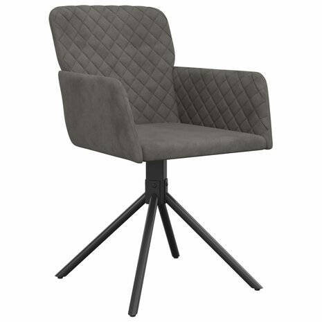 Eetkamerstoelen draaibaar 2 st fluweel donkergrijs 8720287108993 3