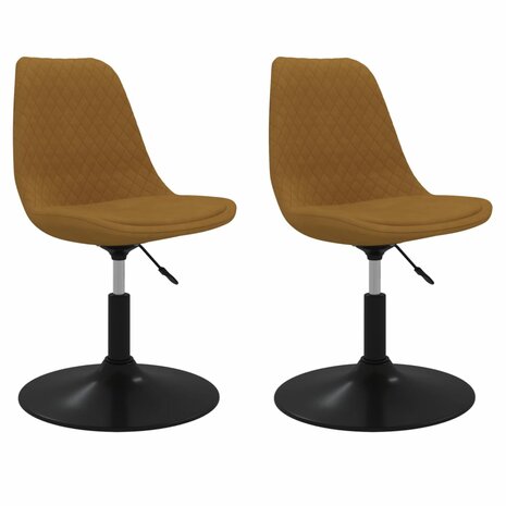 Eetkamerstoelen draaibaar 2 st fluweel bruin 8720286677179 2