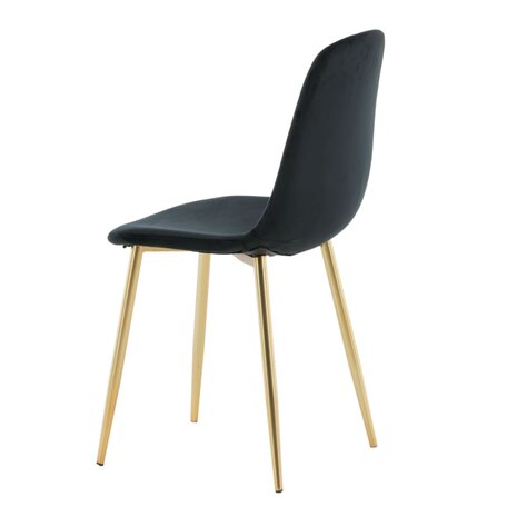 Venture Home Eetkamerstoelen 2 st Polar fluweel zwart en messing 7350107085022 7