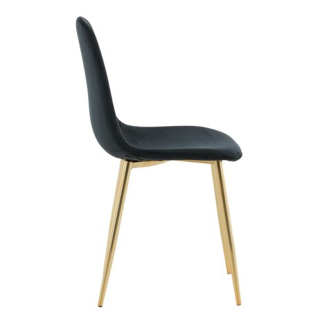 Venture Home Eetkamerstoelen 2 st Polar fluweel zwart en messing 7350107085022 10