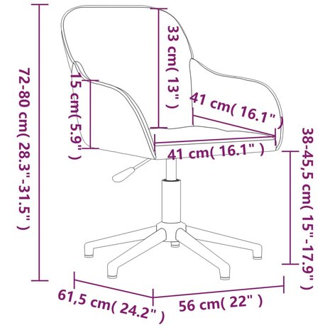 Eetkamerstoelen draaibaar 2 st fluweel zwart 8720287016694 10