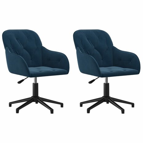 Eetkamerstoelen draaibaar 2 st fluweel blauw 8720287016625 2