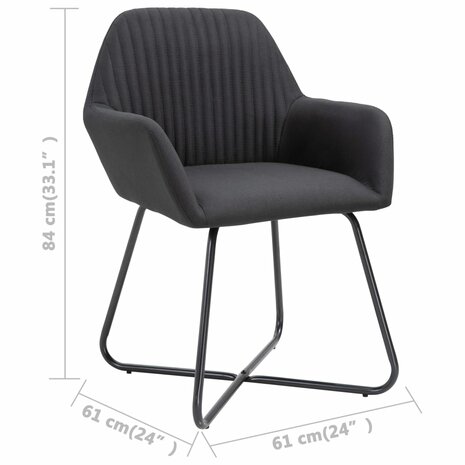 Eetkamerstoelen 2 st stof zwart 8719883607634 8