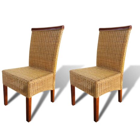 Eetkamerstoelen 2 st natuurlijk rattan bruin 8718475523437 2