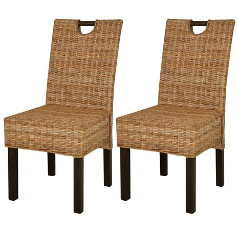 Eetkamerstoel Kubu 2 stuks rattan mangohout 8718475525271 1