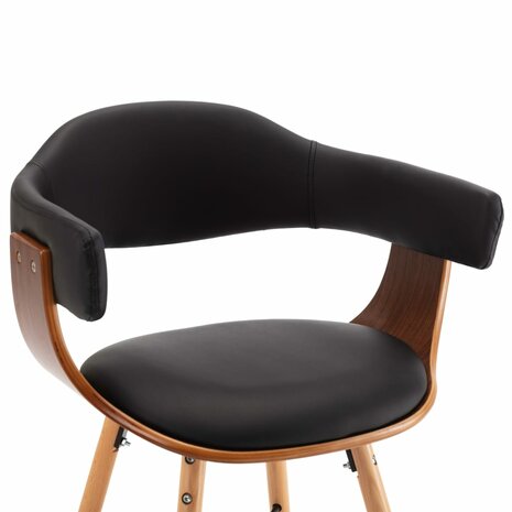 Eetkamerstoelen 2 st kunstleer en gebogen hout zwart 8719883666440 7