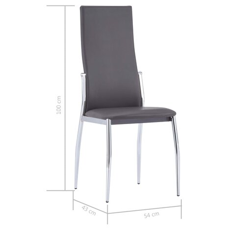 Eetkamerstoelen 4 st kunstleer grijs 8719883598581 8