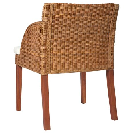 Eetkamerstoelen 2 st met kussens natuurlijk rattan lichtbruin 8720286143186 5