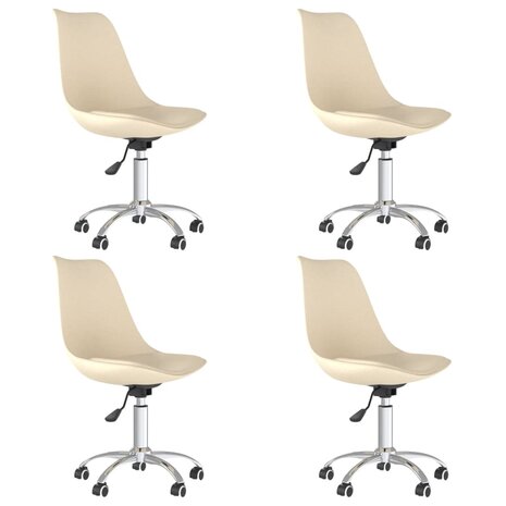 Eetkamerstoelen 4 st draaibaar stof crèmekleurig 8720286721360 2