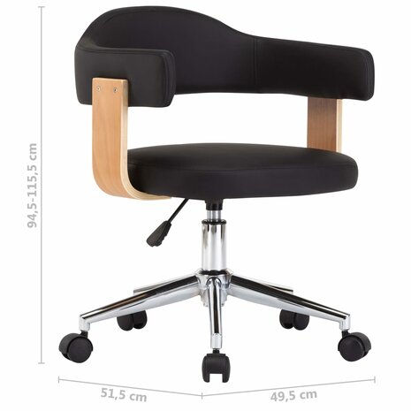 Eetkamerstoelen draaibaar 2 st kunstleer zwart 8720286023402 9