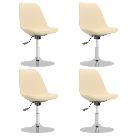 Eetkamerstoelen 4 st draaibaar stof crèmekleurig 8720286676684 2