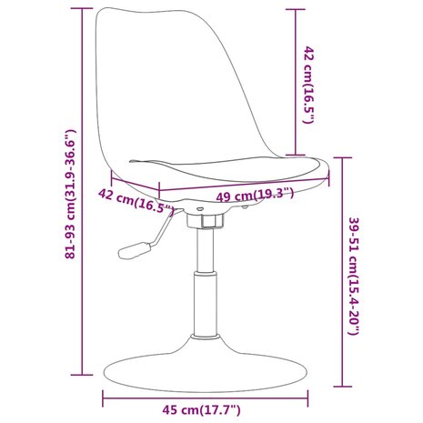 Eetkamerstoelen 4 st draaibaar stof crèmekleurig 8720286676684 9