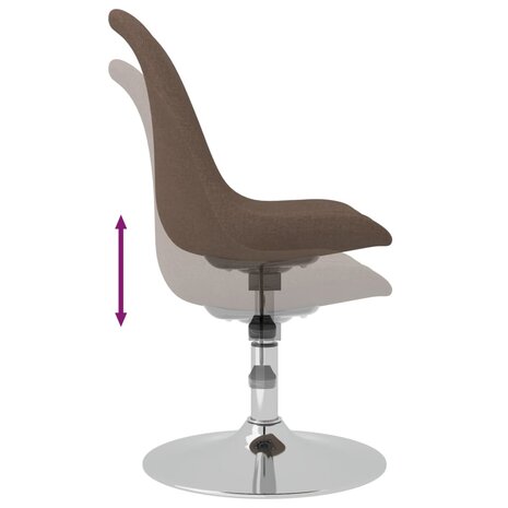 Eetkamerstoelen 4 st draaibaar stof taupe 8720286676660 5