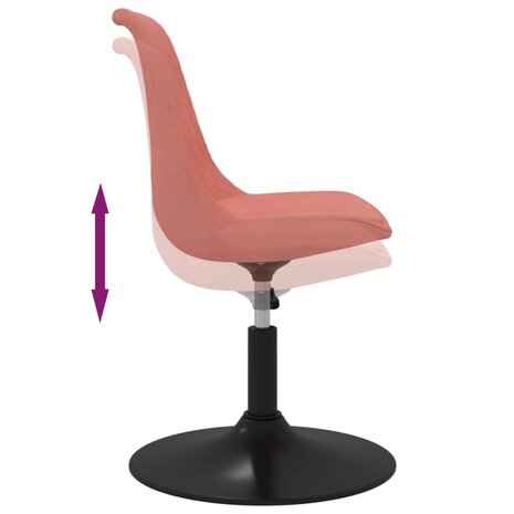 Eetkamerstoelen draaibaar 4 st fluweel roze 8720286677100 7