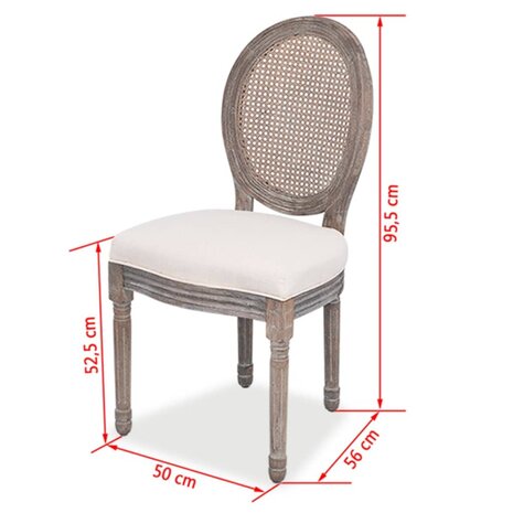 Eetkamerstoelen 2 st stof crèmekleurig 8718475529620 7