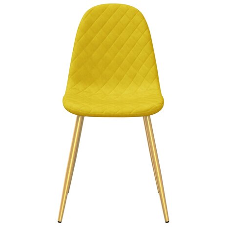 Eetkamerstoelen 6 st fluweel mosterdgeel 8720286667422 4