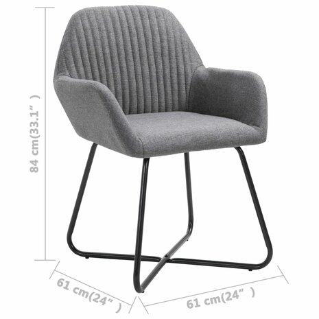 Eetkamerstoelen 4 st stof donkergrijs 8719883695563 8