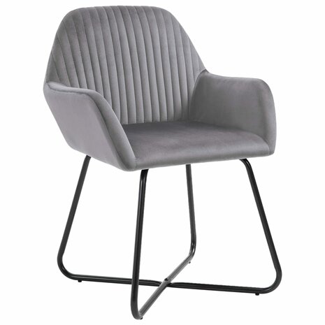 Eetkamerstoelen 4 st fluweel grijs 8719883693002 2